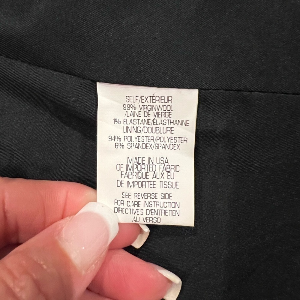 Theory Black Blue Tailored Blazer Jacket Women's Size 00 - Picture 7 of 16